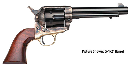 Taylors & Company 550835 Ranch Hand 45 Colt (LC) Caliber with 4.75" Blued Finish Barrel, 6rd Capacity Blued Finish Cylinder, Color Case Hardened Finish Steel Frame & Walnut Grip