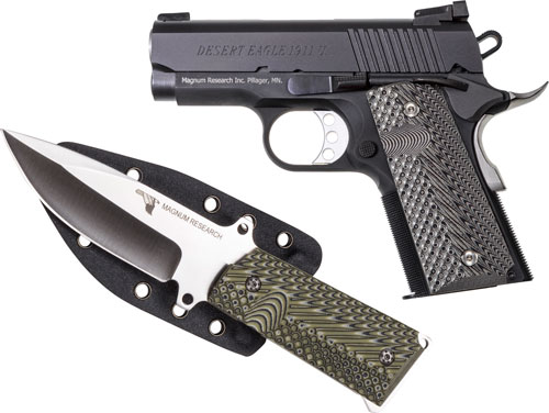 DESERT EAGLE 1911 UNDERCOVER - 45ACP 3" ADJ. BLUED W/KNIFE