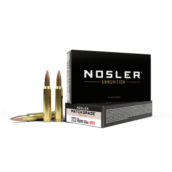 Nosler Match Grade Rifle Ammunition .223 Rem 69 gr HPBT 2900 fps 20/ct
