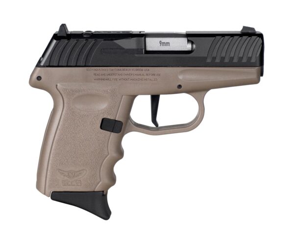 SCCY DVG-1 RDR Handgun 9mm Luger 10rd Magazine 3.1" Barrel Striker Fired Black Slide/FDE Frame