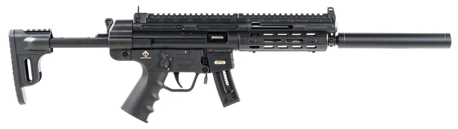 ATI GSG-16 Carbine - Black | .22LR | 16.25" Barrel | 10rd | Faux Suppressor | M-LOK Handguard