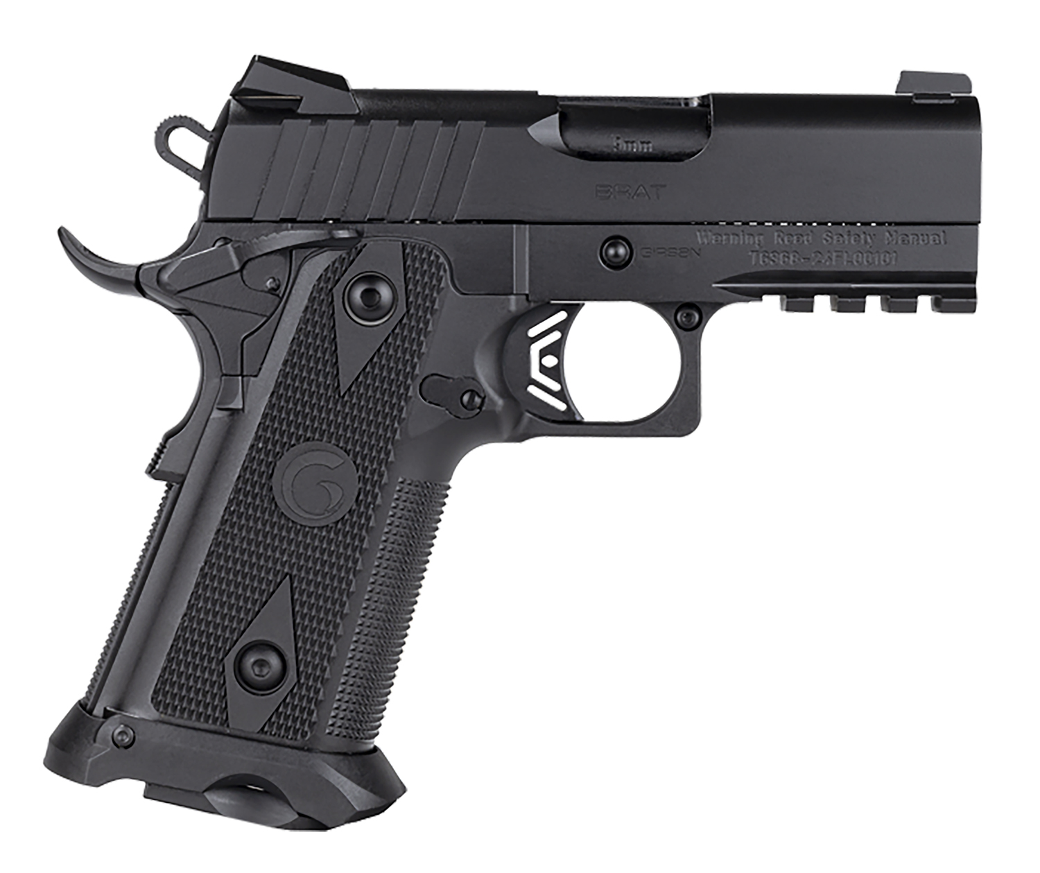 Girsan 395055 Witness2311 45 ACP 11+1 3.40" Black Steel Barrel, Black Serrated Steel Slide, Black Polymer Frame w/Beavertail & Picatinny Rail, Black Checkered Polymer Grip, Ambidextrous