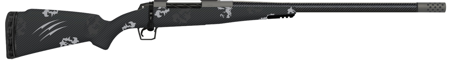 Fierce Firearms ROG65PRC24GP Carbon Rogue Full Size 6.5 PRC 3+1 24" Hand Lapped/Match Grade Threaded Barrel, Glacier Cerakote Steel Receiver, Phantom Camo Fierce Rogue Carbon Fiber Stock