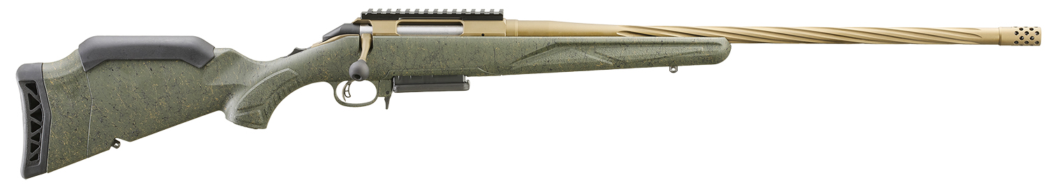 Ruger 46946 American Predator Gen II 6.5 PRC 3+1 22" Burnt Bronze Cerakote Threaded Barrel, Picatinny Rail Steel Receiver, Green Splatter Adjustable Synthetic Stock