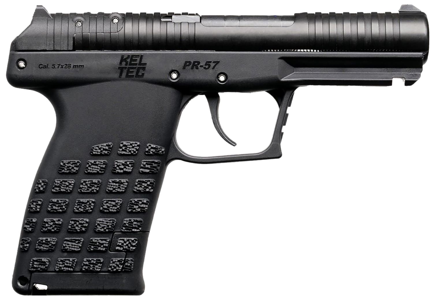 Kel-Tec PR57BLK PR57 Compact Frame 5.7x28mm 20+1 4" Black Steel Barrel, Black Optic Ready/Serrated Slide, Black Textured Grip