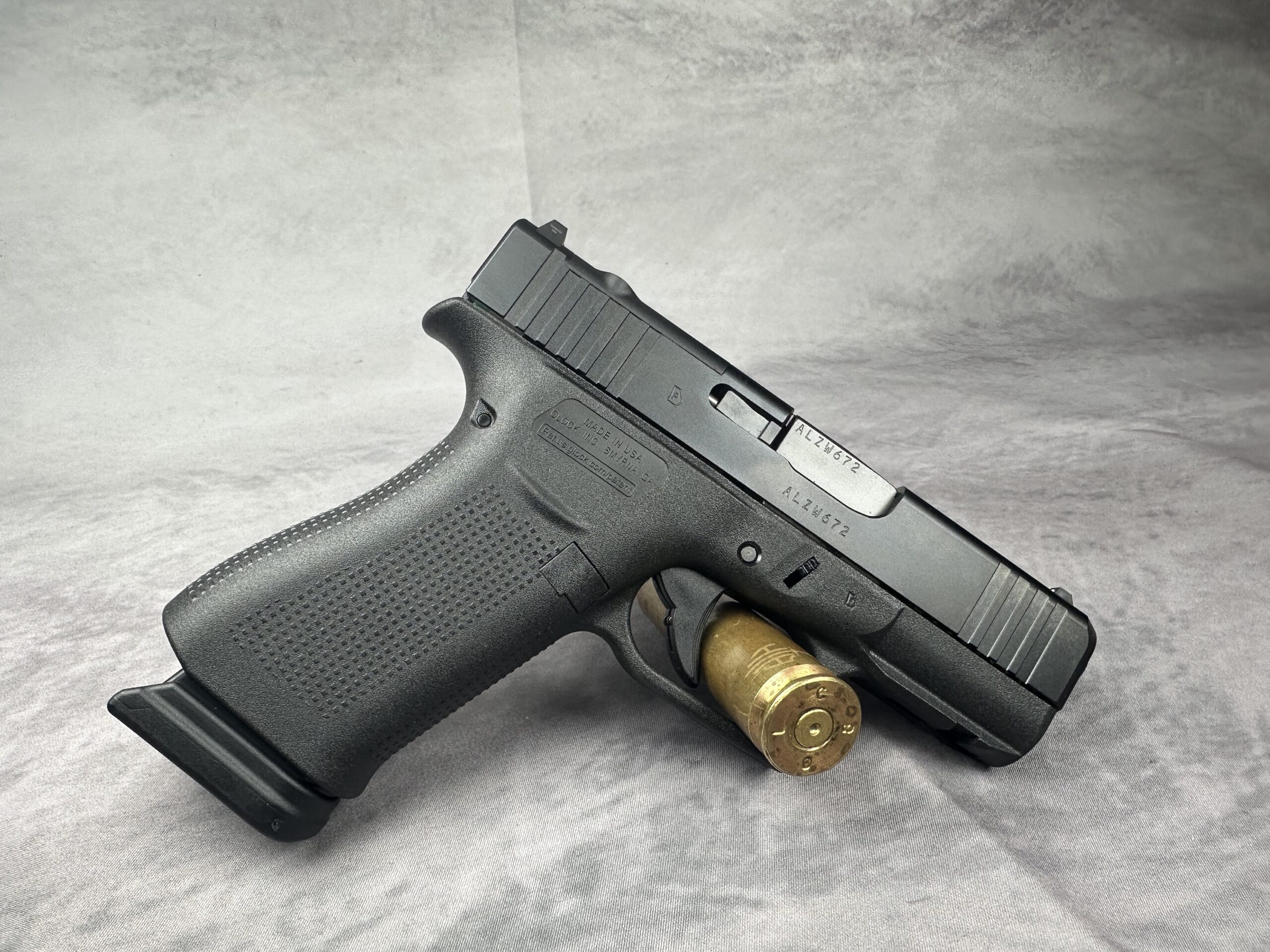 Glock 43X MOS Slim Sub-Compact 9mm Luger 10+1 3.41" Black GMB Barrel, Black Cerakote MOS Cut/Serrated Slide, Black Polymer Frame w/Beavertail, Black Textured Polymer Grip, Ambidextrous (Copy) - Image 2