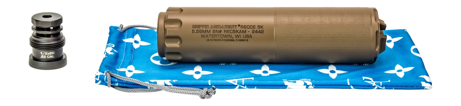 Griffin Armament GAREC5KFDEAM-W 5K RECCE 5.56mm 1.50" Flat Dark Earth Stainless Steel 1/2"x28 - Griffin Armament